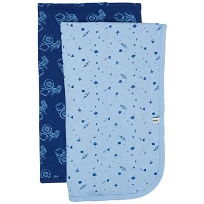 Bild av PIPPI Unisex baby 2 pack filt för inlindning, lek och skydd lämplig badkläder, Flerfärgad (state Blue 722), (tillverkarens storlek: 70 x 70), (Estate En Storlek