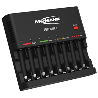 Bild av ANSMANN Caricabatterie Powerline 8 universale Caricatore 1 batterie ricaricabili stilo AA e ministilo AAA Caricabatteria USB Smartphone Tablet