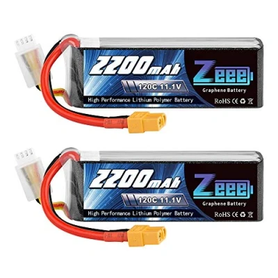 Bild av Zeee 3S Lipo batteri 11,1V 2200mAh 120C RC med XT60 kontakt för UAV drönare FPV Road Bike Quadcopters Flygplan Helikopter Båt bil (2 förpackningar)