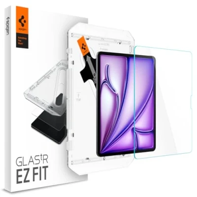 Bild av Spigen Glas.tR EZ Fit Skärmskydd kompatibel med iPad Air 13 tum M2 (2024), 1:a generationen, Sjabloon, Kristallklart, 9H härdat Glas