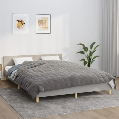 Bild av vidaXL tyngdtäcke grå 200x220 cm 9 kg tyg, filt, sängkläder, för ångest, filtar, täcke lugnande ångestfilt, tung tygtäcke