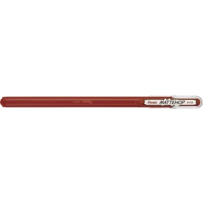 Bild av Pentel K110 VEX Mattehop gelbläckrulle med hög täckning i matt finish, modell lock, 1 st, brun