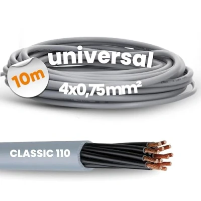 Bild av 10 mètres Lapp 1119804 Ölflex Classic 110 Câble de commande PVC 4x0,75 mm² sans conducteur protection vert jaune I 4 conducteurs