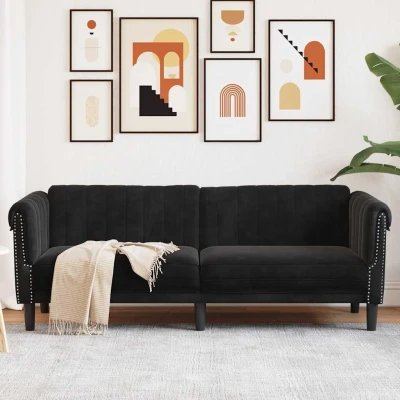 Bild av vidaXL Soffa 3 sits svart sammet, sitssoffa, tresitssoffa, sitssoffor, tresitssoffor, soffa, soffor