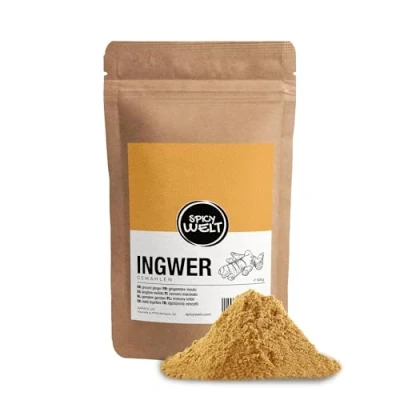 Bild av Spicy Welt Ingefära Pulver Mald (500g) Premiumkvalitet Finmald för Te, Bakning, Soppor &amp; Marinader Färsk, Aromatisk Krydda 100% Naturlig, Utan Tillsatser
