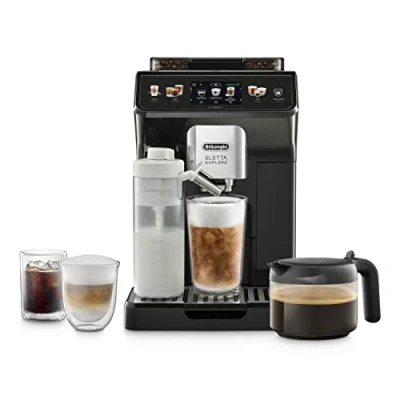Bild av De&#039;Longhi Eletta Explore Cold Brew ECAM452.67.G Helautomatisk kaffemaskin med LatteCrema mjölksystem, varma och kalla drycker en knapptryckning, 3,5 tums TFT pekskärm, färgskärm, inkl. Kaffekanna,