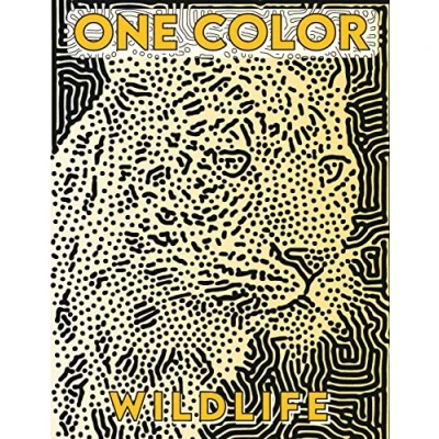 Bild av ONE COLOR: Wildlife dots lines coloring book (Dots spirals series)