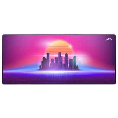 Bild av Xtrfy GP5, XL musmatta i tyg för gaming (920 x 400 3 mm), slät precision, sydda kanter, halkfri undersida, maskintvättbar, Retrowave Edition