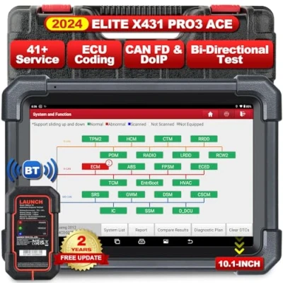 Bild av 2024 LAUNCH X431 PRO3 ACE obd2 diagnosverktyg med DBScar VII,OEM topologi mappning,online kodning,CANFD DoIP,39+ tjänster,AutoAuth FCA SGW,HD lastbil scan,IMMO,10.1 tum auto