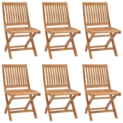 Bild av vidaXL Hopfällbara trädgårdsstolar 6 st massiv teak