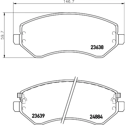 Bild av HELLA 8DB 355 010 051 Jeu de plaquettes frein avec indicateur d&#039;usure CHRYSLER: VOYAGER 4, JEEP: Cherokee III