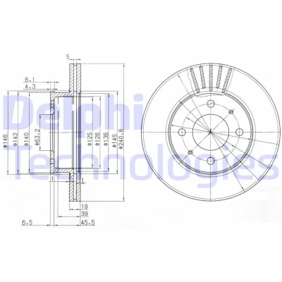 Bild av Bromsskiva DELPHI BG3749