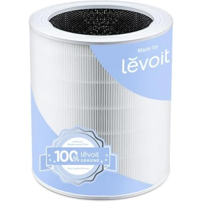 Bild av LEVOIT Ersättningsluftfilter för Core 600S luftrenare, H13 HEPA filter, högeffektivt aktivt kolfilter och förfilter, avlägsnar 99,97% av allergener, damm, pollen rök, RF, vit