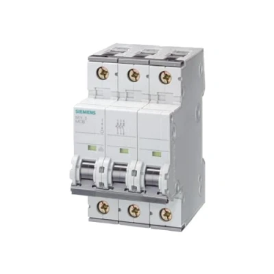 Bild av Siemens 5SY43166 tilläggsskydd, UL 1077 graderad, 3 polig brytare, 16 Ampere Maximum, Tripping Karakteristisk B, DIN skena monterad