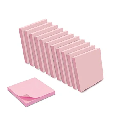 Bild av WAYTEX 1 200 självhäftande anteckningar pastellrosa 12 block med 100 ark 75 x mm kvadrat