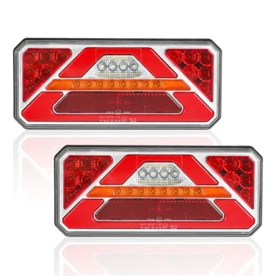 Bild av AOHEWEI 2st Bakljus för släp 12V/24V Superljusbart Vattentät Blinkers Bromssvans Back Dimreflektorlampa Trailer Lastbil Husvagn Van Traktor