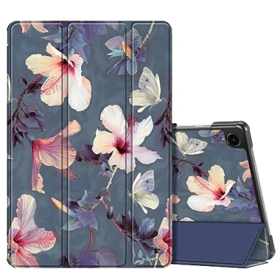 Bild av Fintie Fodral för Samsung Galaxy Tab A9 Plus 11 tum 2023, ultratunt konstläder skyddsfodral med automatisk sömn/väckningsfunktion skydd surfplatta SM X210/X216/X218, blommande hibiskus