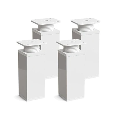 Bild av sossai® design möbel fötter MFV1 Sats med 4 Färg: Vit Höjd: 120 mm (+ 20 mm) höjdjusterbar bordsben, möbelben