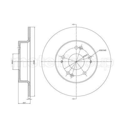 Bild av METELLI 23 1330C Disque de frein 282,0 9,0 5 64,1 plein peint HONDA: ACCORD 8, 8 Kombi, 7