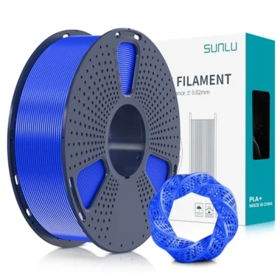 Bild av SUNLU PLA+ filament 1,75 mm, PLA Plus 3D skrivarfilament, högre belastningsgrad, noggrant lindat, 1 kg skrivar filament, mätnoggrannhet +/ 0,02 blått