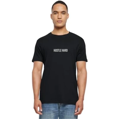 Bild av Mister Tee Hustle Wording EMB Tshirt med print, Storlek: Medium, Black