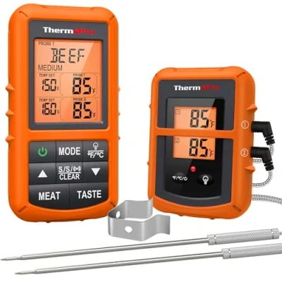 Bild av ThermoPro TP20 digital trådlös stektermometer grilltermometer ugnstermometer med 2 temperaturgivare för grillning, ugn och grillar