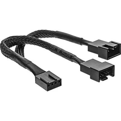 Bild av InLine 33328y interiör 4 Pin PWM 2 x svart strömkabel