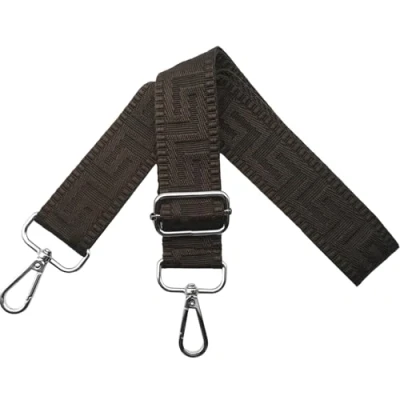 Bild av axelrem för väska väskremmar ombyte, justerbar väskrem bred 3,8 cm med silverkarbinhake fickband bärrem handväskor kvinnor, mörkt kaffe, K32