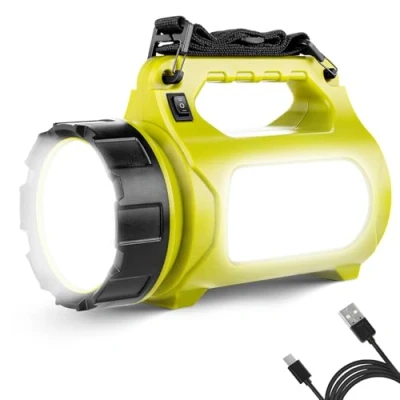 Bild av LE Uppladdningsbar campinglykta, 1 000 lumen ljus LED ficklampa uppladdningsbar, 5 lägen utomhus söklampa med 3 600 mAh powerbank, bärbar arbet för vandring, fiske, strömavbrott, nödsituation