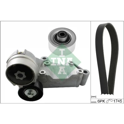 Bild av INA 529 0489 10 Jeu de courroies trapézoïdales à nervures Contrôler et changer roue libre alternateur si nécessaire FORD: Transit Connect Mk1 Van