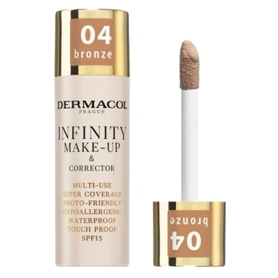 Bild av Dermacol Infinity Make up och concealer, multi purpose, supertäckning, fotovänlig, allergivänlig, vattentät, beröringssäker, icke ockluderad, SPF 15, nr 4
