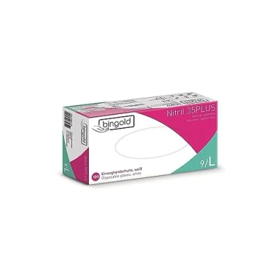 Bild av Engångshandskar Nitril 35PLUS, vit, 100 pack, storlek L