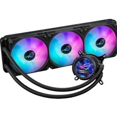 Bild av ASUS ROG Strix LC III ARGB LCD allt i ett flytande CPU vattenkylning (2,1 tums IPS skärm, Aseteks Gen7 v2 pump, 3x fläkt, 2200 RPM, 3,92 mm H2O, 70,38 CFM, 0 dB teknik, svart)