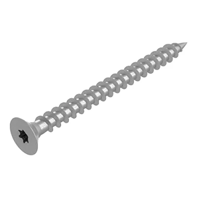 Bild av SECCARO spånskivskruv 4 x 45 mm, rostfritt stål V2A VA A2, träskruv med full gänga, TX/sexkant 200 stycken
