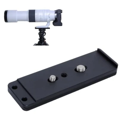 Bild av iShoot Arca Swiss Fit kamera snabbkopplingsplatta kompatibel med Canon RF 200 800 mm F6.3 9 IS USM stativfäste ring linskrage stödfäste, används för stativ huvudklämma