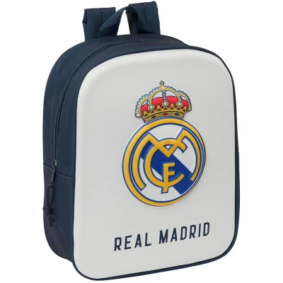 Bild av Safta Real MADRID 3D skolmaterial, perfekt för barn i olika åldrar, bekvämt och mångsidigt, kvalitet styrka, Vit/marinblå, Estándar, Avslappnad