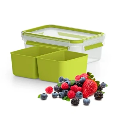 Bild av TEFAL K3100612 MasterSeal TO GO Snack Matlåda Grön 0,55 L Smarta Fack Håller Maten Fräsch 100% Läckagefri Mikro &amp; Maskindiskssäker