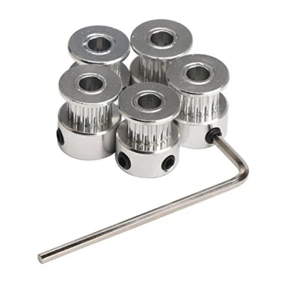 Bild av DollaTek 5 st aluminium GT2 tidningsbälte remskiva 16 tänder borr mm bredd 6 och skiftnyckel för repRap 3D skrivare Prusa i3