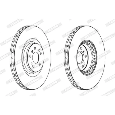 Bild av FERODO Disque de frein MERCEDES BENZ: Classe ML, GL, R PREMIER 32mm 5 revêtu DDF1534C 1 DDF1534,DDF1534C1,1644210612,1644211512,A1644210612