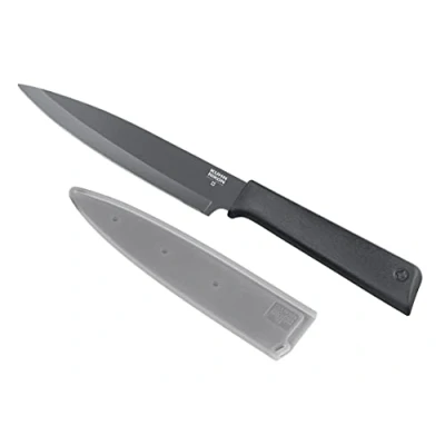 Bild av KUHN RIKON COLORI+ universalkniv rak blad med bladskydd, non stick beläggning, rostfritt stål, 23 cm, grå