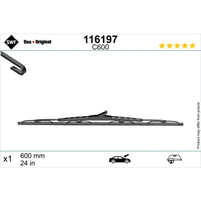 Bild av Balai d&#039;essuie glace Swf 116197 600mm conventionnel 24Pouce RENAULT: SCENIC 2, TRAFIC 2 Kasten, 3