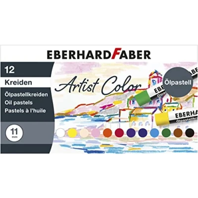 Bild av Eberhard Faber 522050 Artist Color oljepastellkritor i 50 färger, okrossbara och vattentäta, kartongfodral, kritpennor för modern grafisk design, fina teckningar färgstarka akvareller