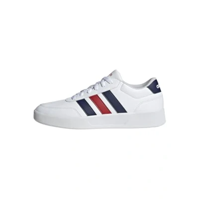 Bild av adidas För Män BREAKNET 3.0 SHOES, ftwr white/dark blue/better scarlet, 38 EU