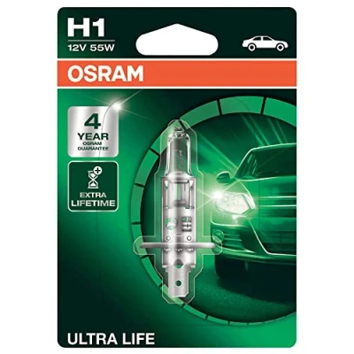 Bild av OSRAM ULTRA LIFE, H1, Halogenstrålkastarlampa, 64150ULT 01B, 12V, 3200K, Blister (1 Pieces)