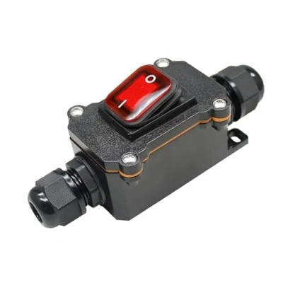 Bild av LNGJIN vattentät inline brytare, IP67 på/av kabelbrytare, ytterbrytare, maskinbrytare, maskin tryckknappsbrytare, för utomhusbruk (12 V/24 V)