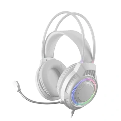 Bild av MARSGAMING MH124, Gaming Headset FRGB Rainbow, Ergonomisk Design, Flexibel Mikrofon, Volymkontroll, Gaminghörlurar, Windows, Linux, Mac, PS4, PS5, Xbox One, Series XS, Switch, Vit