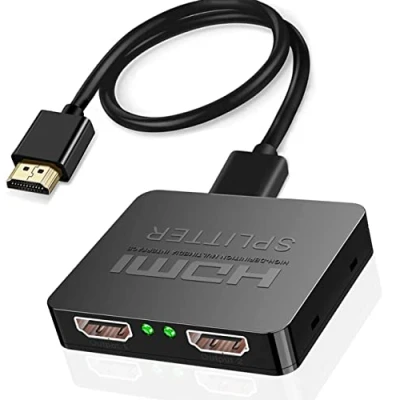 Bild av Yiany HDMI splitter 1 i 2 ut, 4K 3D 1080P 2.0 för dubbla skärmar, stöder MacBook, Xbox, PS4, PS3, Blu ray spelare, DVD, HDTV