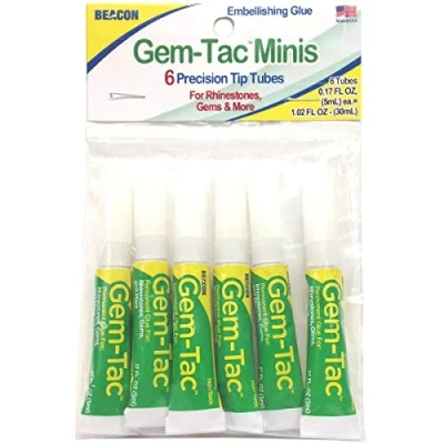 Bild av Beacon självhäftande fyr mini Gem Tac tub 5 ml 6/paket, akryl, 10,16 x 15,87 1,27 cm