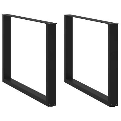 Bild av Matbordsben U formad 2 st svart 100x(72 73) cm stål