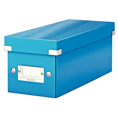 Bild av Leitz WOW Click and Store Förvaringsbox för CD skivor, blå metallic, 60410036